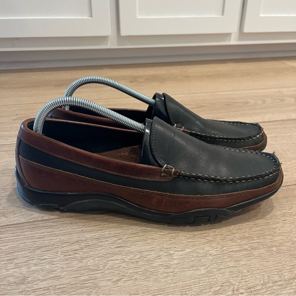 Allen Edmonds Men’s Boulder Black Brown Slip On Loafer Colorblock Size 10 - Picture 1 of 9